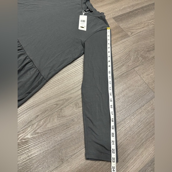 SOLD - NWT Eileen Fisher Size Small Dress Fine Jersey Shirred Maxi Sleeves Gray… - Picture 7 of 16